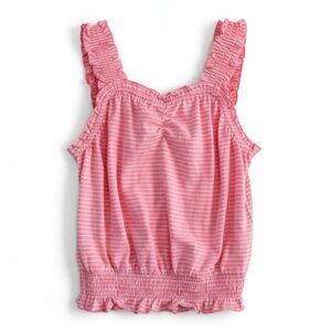 Wonder Nation Girls Ruffle Top Size Medium Pink Striped